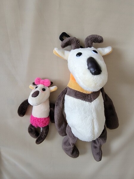 ★美品★【Kaldi】ぬいぐるみコバッグ&バッグチャーム(ヤギべえ&モモめえ)