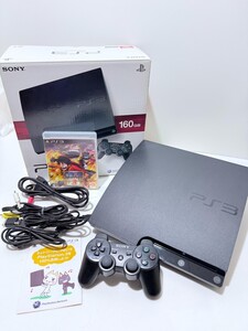 SONY ソニー PlayStation3 PS3本体 CECH-3000A 160GBブラック プレステ3 ゲーム機FW4.81ゲームソフト 箱付 希少品 動作品 動作確認済(L-10)