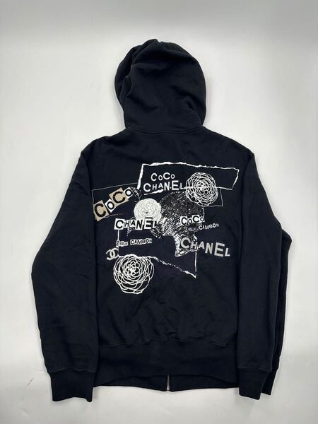 希少/美品 2020 ユニセックス/CHANEL/グラフィティ パーカー/L/ブラック/シャネル スパンコール coco ココ スウェット 20 sweat hoodie