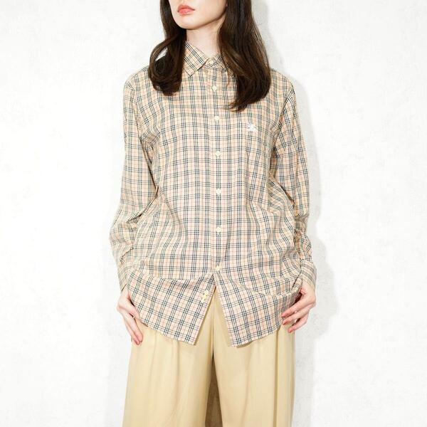 Burberrys OF LONDON CHECK PATTERNED HORSE EMBROIDERY DESIGN LONG SLEEVE SHIRT/バーバリーズチェック柄ホース刺繍デザイン長袖シャツ