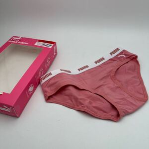 120cm 〜135cm■ 8歳〜10歳 PUMA ジュニア ビキニ ショーツ  綿95% ジュニア オレンジピンク ウエストロゴ 無地