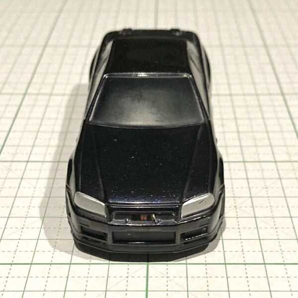 BNR34販売当時のカラー見本ミニカー(#KN6/ダークグレーP 但しリヤスポ紛失) 日産 スカイラインGTR カタログ『送料無料 翌日発送承ります』