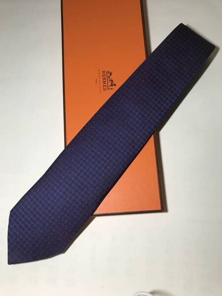 美品 エルメス HERMES シルク100% ネクタイ 人気のH柄 エルメス HERMES