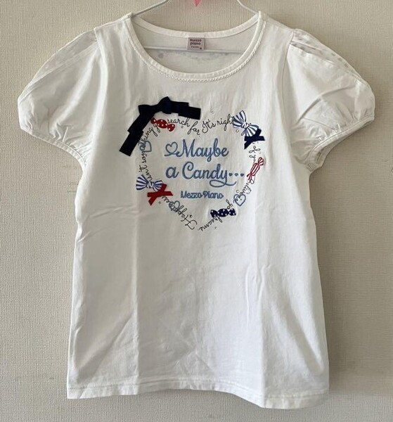 ★極美品★メゾピアノ★ジュニア★ホワイト色★100%綿★半袖Tシャツ★サイズM★150