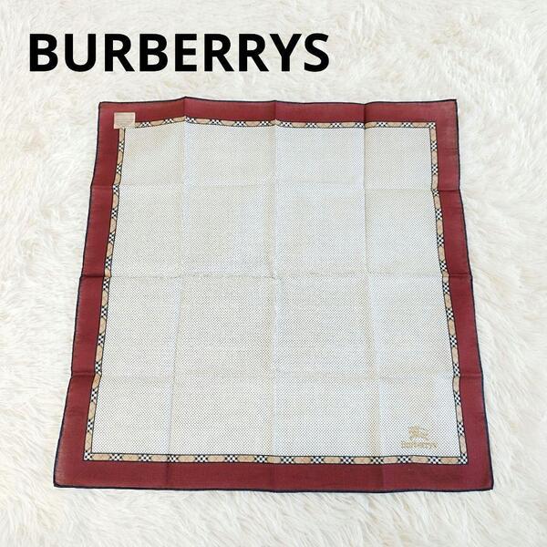【極美品】BURBERRYS バーバリーズ ハンカチ ホースロゴ レディース 三陽商会 服飾小物 コットン