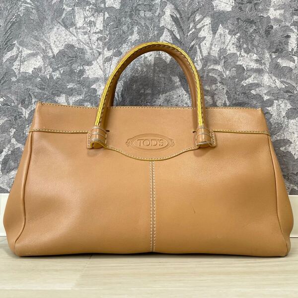 TOD’S モカシーノ ミニトートバッグ ハンドバッグ キャメル トッズ パーティー セレモニー ビジネス レディース ロゴ 型押し