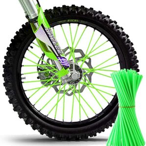 前後ホイール分 72本セット 緑 スポークスキン スポークラップ スポークカバー KX85 KX1125 KX250F KDX220 KDX125 KLX110L Dトラッカー CRF
