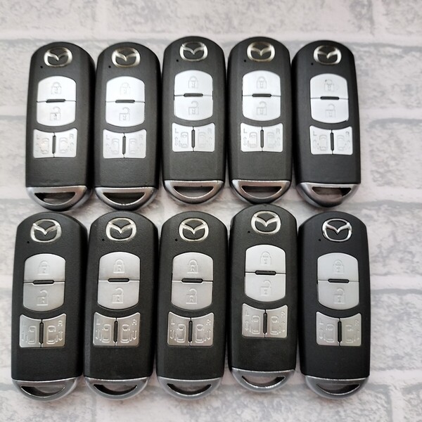 ☆10個セット/送料無料/マツダ/4ボタン/MPV/プレマシー/ビアンテ他/キーレス/スマートキー☆A2212-4
