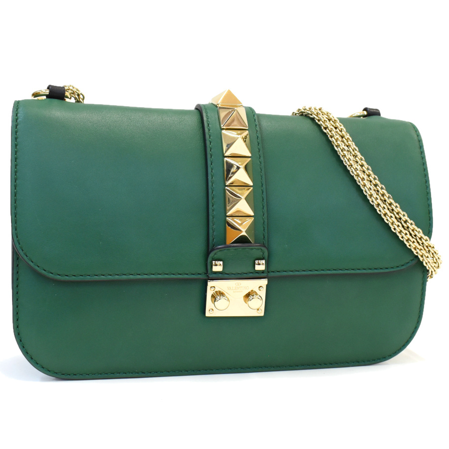 n89【極美品】保存袋付　ヴァレンティノ　ロックスタッズ　レザーショルダーバッグ n89【極美品】保存袋付 ヴァレンティノ ロックスタッズ レザー