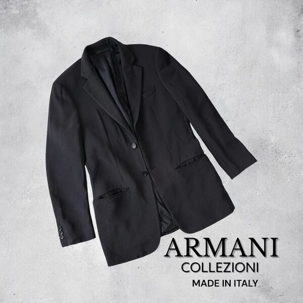 難あり ARMANI COLLEZIONI ウール&シルク イタリア製 スーツジャケット アルマーニ テーラード ジャケット トップス メンズ 正規品 L相当