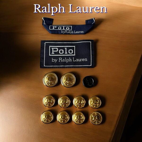 80〜90's VINTAGE POLO Ralph Lauren WATERBURY メタルボタン 金ボタン ジャケット ブレザー スーツ ラルフローレン ウォーターバリー POLO