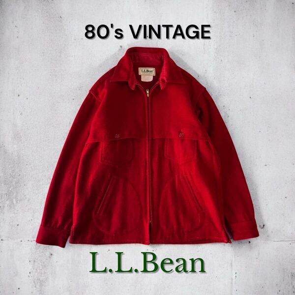 80's VINTAGE USA製 L.L.Bean ウールシャツ ダブルマッキーノ llbean 80年代 古着 LLビーン ビンテージ シャツ CPO ウール ジャケット