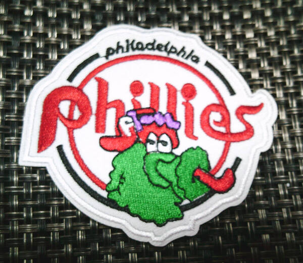 《白赤Ph緑萌キャラ》激萌◆新品MLBフィラデルフィア・フィリーズhillies 野球 ベースボール 刺繍ワッペン◆マスコット◎メジャーリーグ