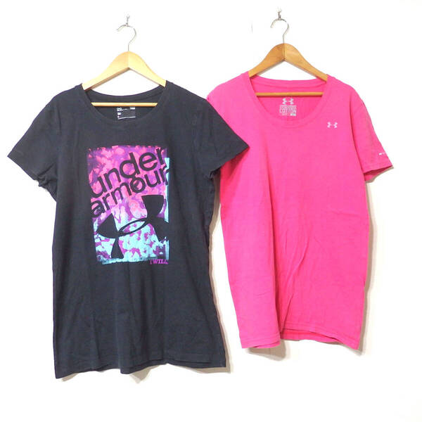 【送料無料】アンダーアーマーTシャツ2枚セット/レディースLGサイズ UNDER ARMOUR