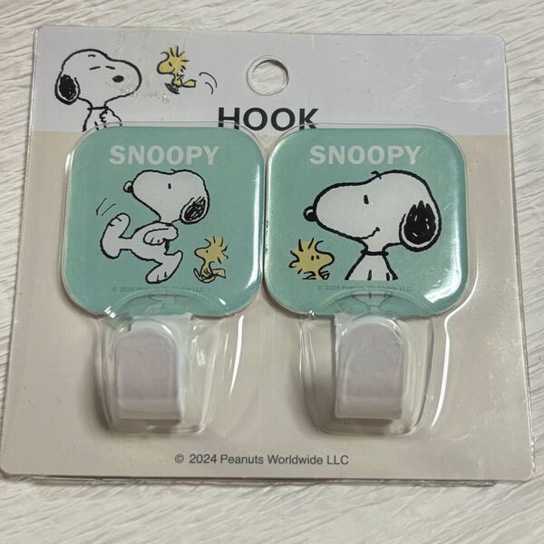 匿名配送 送料無料 未使用 海外限定 スヌーピー SNOOPY ウォールハンガー 壁掛けフック 粘着テープ インテリア ウッドストック グリーン