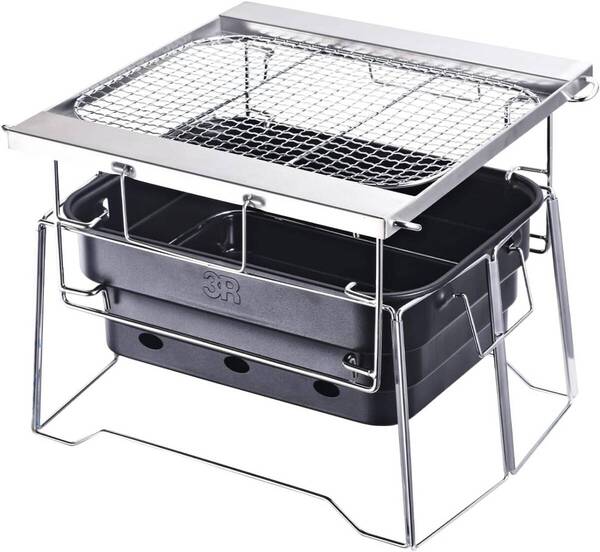 【新品未使用】おりたたみ BBQ グリル バーベキュー コンロ バーベキュー バーベキューグリル キャンプ 卓上 ステンレス ミニ 高さ調整