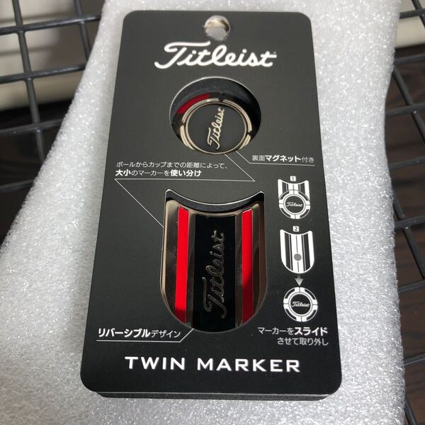Titleist タイトリスト ツインマーカー ブラック/レッド AJBM11-BKRD グリーンマーカー