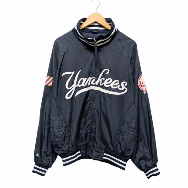 Majestic NEW YORK YANKEES マジェスティック ヤンキース スタジャン アワードジャケット ブルゾン ネイビー サイズ L