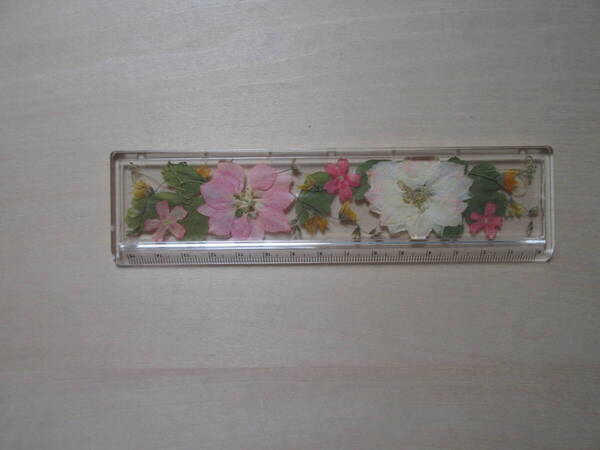 ハンドメイド 押し花の15cm定規