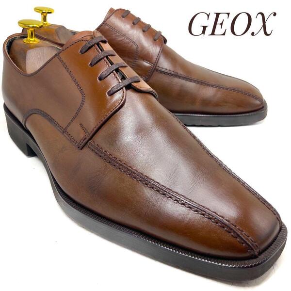 ☆即決・送料無料☆GEOX ジェオックス レザースワールトゥ 茶 ブラウン 25.5cm 革靴 ビジネスシューズ カジュアル 本革 本皮 メンズ
