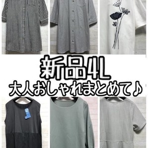 新品☆4L♪大人おしゃれトップス6枚まとめて♪〇L156