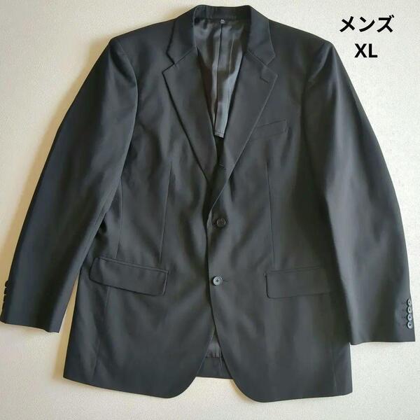 【送料無料】【極美品】UNIQLO ユニクロ ウール ブレンド テーラードジャケット XL ブラック 黒 背抜き 手洗い可能 メンズ 定番