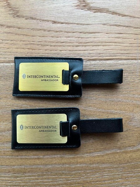 【非売品】新品未使用 インターコンチネンタルアンバサダーレザー製ネームタグ2個セット