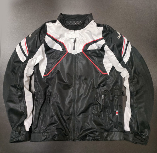 送料無料 超美品 MOTORHEAD ライディングメッシュジャケット 黒白赤 LL モーターヘッド