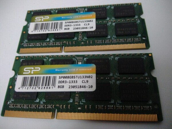Ⅵd 【1333】 ■ 合計16GB(8GB+8GB) ■ PC3-10600s /シリコンパワー + シリコンパワー 揃い 中級者用