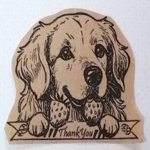 914 ゴールデンレトリバー いちご thankyou はんこ ハンコ ヴィンテージ アンティーク スタンプ ゴム印 ラバースタンプ 春 ストロベリー 苺