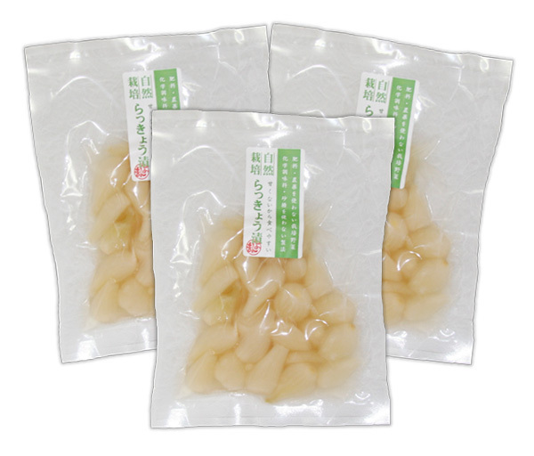 らっきょう漬け 210g(70gX3袋)★無肥料・無農薬★無添加・無化学調味料★砂糖は不使用★発酵熟成★後味すっきりカリカリ感の残る豊かな味