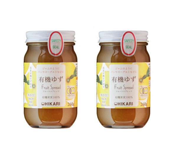 有機 ゆずフルーツスプレッド 520g(260gX2本)★オーガニック★無添加・無人工甘味料★砂糖不使用で、有機果汁を使って甘みを出しています