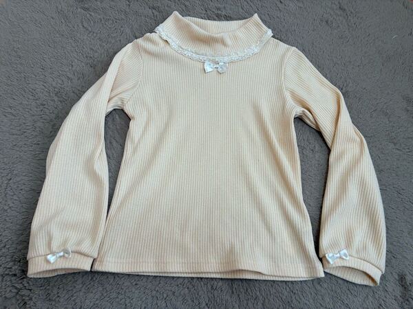 アクシーズファムキッズ 長袖カットソー 140センチ サイズLL トップス キッズジュニア 女の子女子 セーター ニット タートルネック