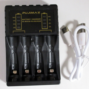 USB給電・急速充電器 単三・単四ニッカド充電池/ニッケル水素充電池 (USB Type-Cケーブル付属)