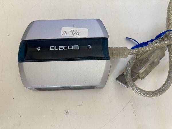 25-0407 ジャンク動作品 ELECOM ゲームパッドコンバータ USB接続 PS1/PS2コントローラ対応 マクロ機能搭載 2ポート JC-PS202USV