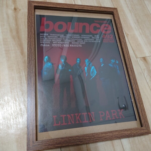 【A4額縁付】Linkin Park リンキンパーク ポスター風 タワレコ 木目調