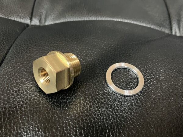 GPz400F F2 油温 センサー 取り出し アダプター ヨシムラ プログレス2 アクティブ 油温計 真鍮製 PT1/8 ZR-7 z400GP