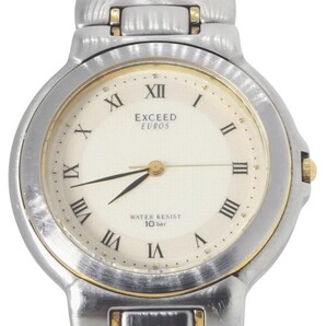 【電池交換済】CITIZEN シチズン エクシード 2730-274296 EXCEED EUROS 文字盤アイボリー コンビカラー 中古動作品 本体のみ 腕周り17cm