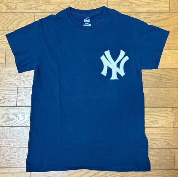 MLB NEW YORK YANKEES #54 CHAPMAN MEN’S SHORT SLEEVE T-SHIRTS (Majestic) size-S(着丈63身幅45) 中古 送料無料 NCNR