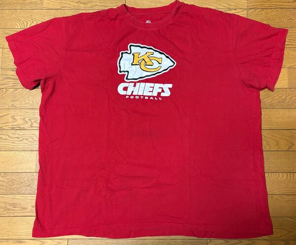 NFL KANSAS CHIEFS MEN’S SHORT SLEEVE T-SHIRTS (Majestic) size-4XL(着丈83身幅83) 中古(美品) 送料無料 NCNR