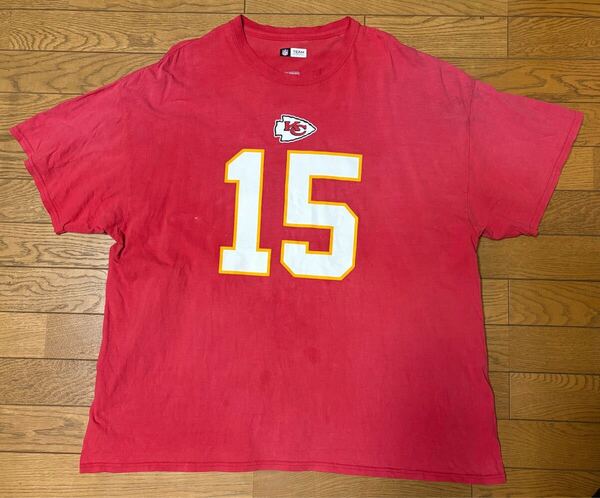 NFL KANSAS CHIEFS #15 MAHIMES MEN’S SHORT SLEEVE T-SHIRTS size-2XL(着丈72身幅65) 中古 送料無料 NCNR