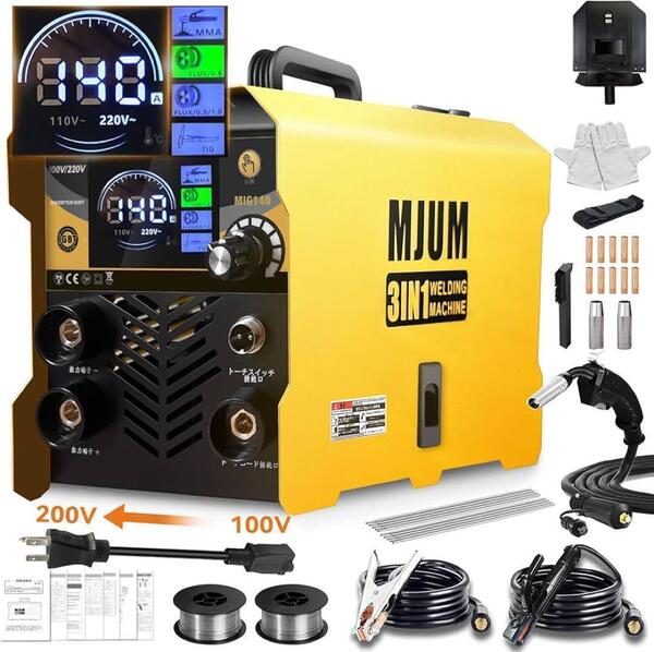 半自動溶接機 1台3役 電気溶接機 ノンガスMIG DIY 修理 小型 267
