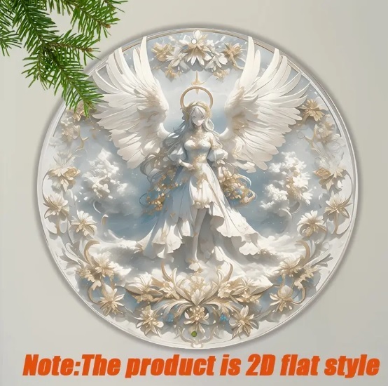 入荷!天使85 天使の白い花で代表的な2種 ブリキ/アルミ看板 ラウンド