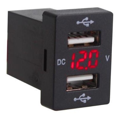 【新品】トヨタAタイプ USBポート レッドLED 急速充電 電圧表示付 デュアルUSB(動作確認済み)