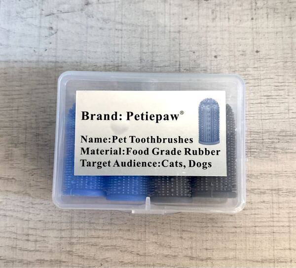 Petiepaw 犬用歯ブラシ 4本パック 360度のシリコンブラシ デンタルケア 犬/猫の歯磨きキット フルサラウンドの毛 食品グレードで安全