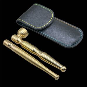 新品未使用 煙管 パイプ キセル マウスピース 煙草 喫煙具 真鍮 タバコパイプ シガレットホルダー セット
