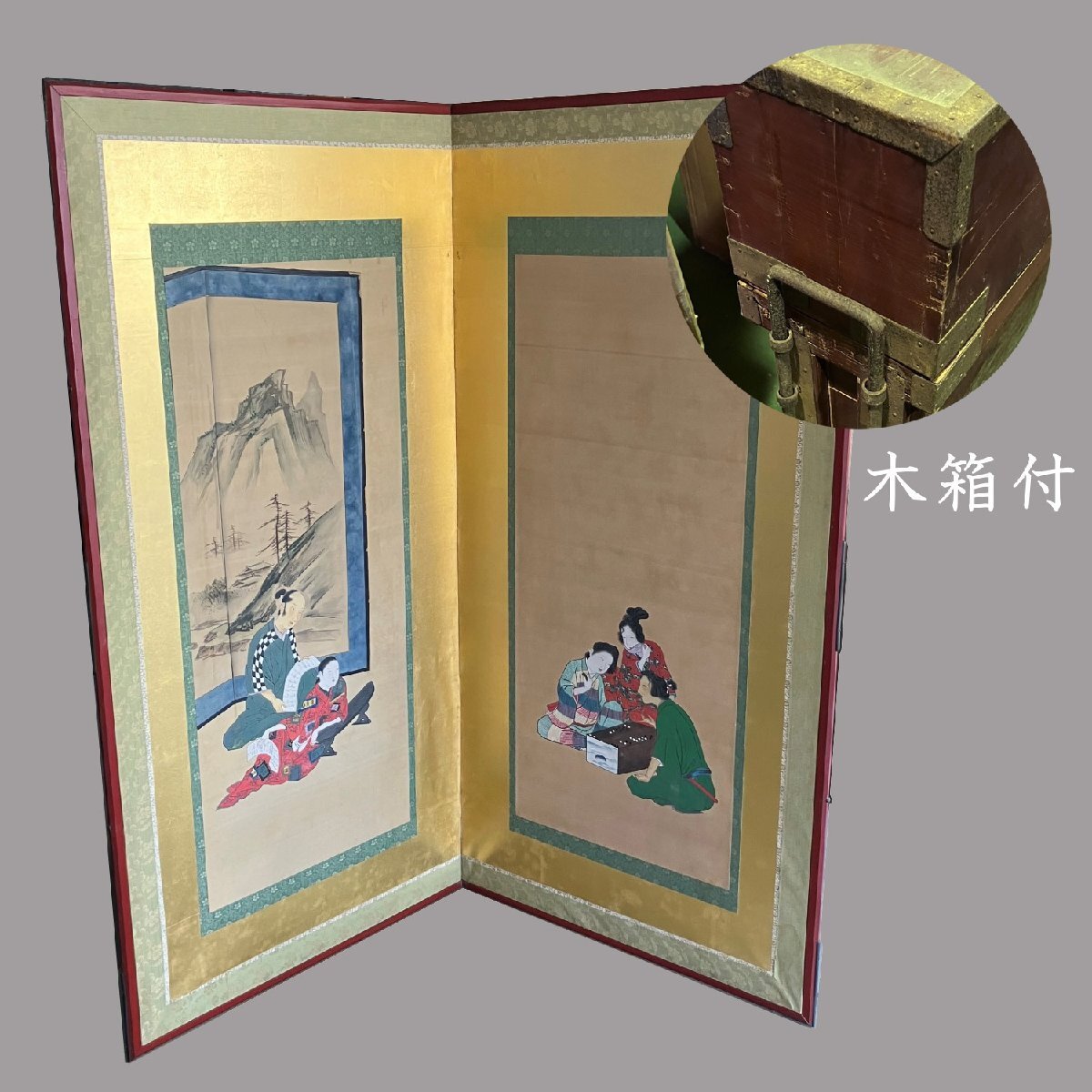 雛屏風 奈良絵 棚下屏風 江戸中期 六曲半双 | 古美術ささき