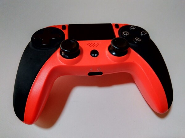 PS4 互換品 ワイヤレス コントローラー 振動 オレンジ