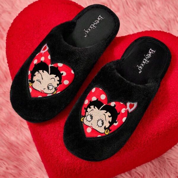 Betty Boop ベティブープ スリッパ ルームシューズ 室内履き 黒