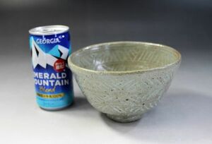 C-306 чашка Mishima рука чайная посуда зеленый чай . глаз след магазин . старый .